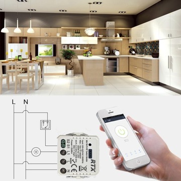 Контроллер WiFi-модуля RTX TUYA, МИНИ-реле 16 А