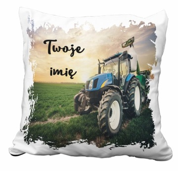 PODUSZKA TRAKTOR CIĄGNIK FARMA FARMING ROLNIK NA PREZENT Z IMIENIEM 40x40