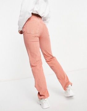 DESIGN Koralowe sztruksowe jeansy W34 L32