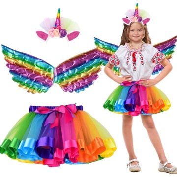 Strój Przebranie Jednorożec Tutu SET 3w1 3-10 Lat