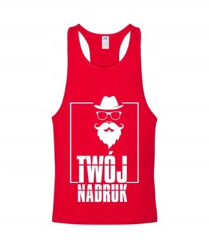 Tank top Męski Siłownia nadruk Fitness Napis S