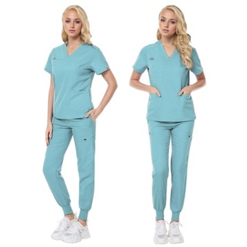 nowy damski uniform komplet medyczny koszulka spodnie różne kolory r.XS-XXL
