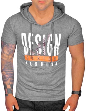 T-SHIRT MĘSKI Z KAPTUREM PRINT JAKOŚĆ