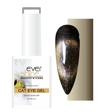 CAT EYE LAKIER HYBRYDOWY złoty z drobinkami magnetyczny EverShine 15ml