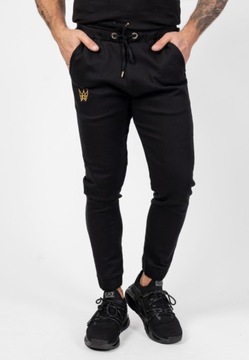 Spodnie sportowe jeansowe elastyczne czarne – joggery jeansowe z lycrą