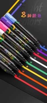 8 цветов, маркеры с жидким мелом, ручки, которые можно стирать в мокром виде