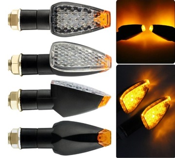 Kierunkowskazy motocyklowe czarne 14 diod LED 4 sztuki