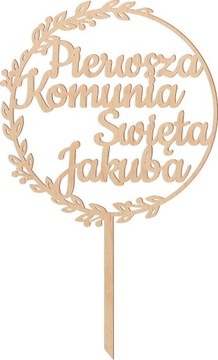 TOPPER NA TORT PIERWSZA KOMUNIA ŚWIĘTA WIANEK C