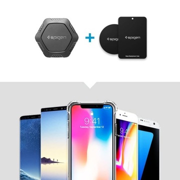 Магнитный держатель для телефона Spigen для CD-слота + пластина