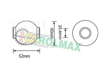 Шарик верхней тяги CAT 3/2 33004