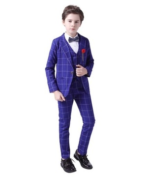 Garnitur 3-cz elegancki komplet w kratkę r. 130