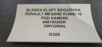 BLENDA KLAPY BAGAŻNIKA RENAULT MEGANE IV KOMBI 16-
