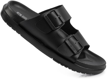 BIG STAR DAMSKIE KLAPKI CASUALOWE Z KLAMRAMI NA BASEN PLAŻĘ CZARNE r. 37