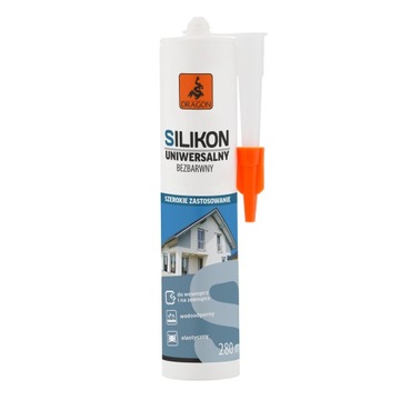Silikon Uniwersalny Elastyczny 280 ml Bezbarwny do Uszczelniania i Montażu