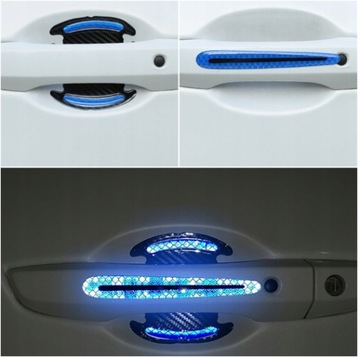 АВТОНАКЛЕЙКИ ЗАЩИТНАЯ ПЛЕНКА ДЛЯ ДВЕРНЫХ РУЧОК 3D Carbon Blue