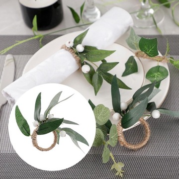 Зеленое кольцо для салфеток Посуда Рукоделие Весенний деревенский стиль А 4,9 см x 15,3 см