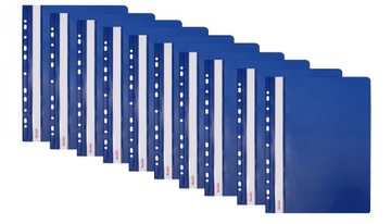 Skoroszyt A4 TWARDY PVC wpinany 10 sztuk granatowy