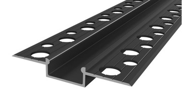 Zestaw profil aluminiowy LED do płyt GK czarny 3mb