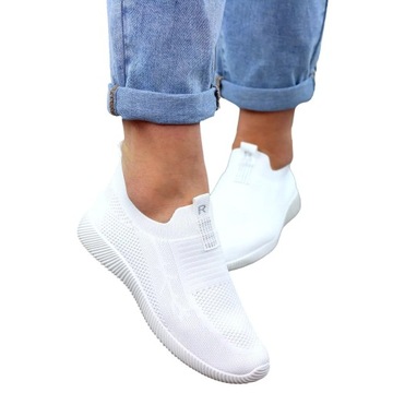 BIAŁE ADIDASY BUTY SPORTOWE SLIP ON DAMSKIE LEKKI7