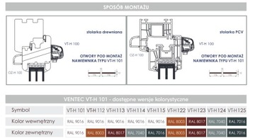 VENTEC VT-H 101 ГИГРОСТЕРНЫЙ ОКОННЫЙ ПРИТЧИК ВОЗДУХА