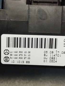 MERCEDES-BENZ GLE W166 PANEL KLIMATIZACE ZADNÍ 1669001205