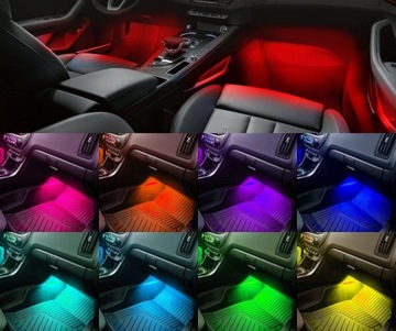 СВЕТОДИОДНАЯ ЛЕНТА для автомобиля RGB светодиоды Гаджеты Салон 4в1 Набор USB + ПРИМЕНЕНИЕ