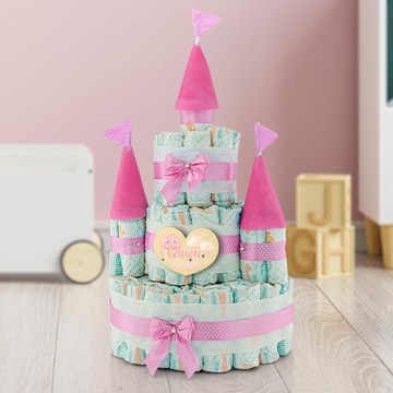 ЗАМОЧНЫЙ ТОРТ из PAMPERS 4 на крещение ребенка