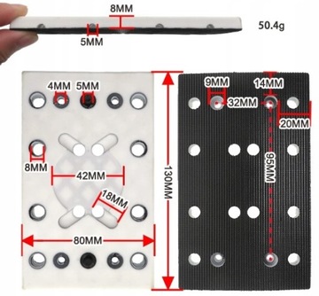 Ножка Шлифовальная пластина 80х130мм заменяет FESTOOL 489252 RTS 400, RS 400 x2 шт.