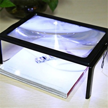 УВЕЛИЧЕНИЕ ДЛЯ ЧТЕНИЯ А4, СВЕТОДИОДНОЕ, БОЛЬШОЕ УВЕЛИЧИТЕЛЬНОЕ СТЕКЛО