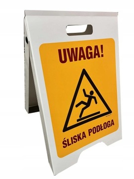 Potykacz Uwaga! śliska podłoga- 510X330 - znak tablica stojąca 3D tworzywo