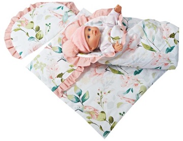 POŚCIEL BECIK DLA LALEK BAWEŁNA PODUSZKA KOŁDERKA KOMPLET DO WÓZKA ŁÓŻECZKA