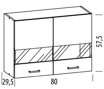 ELIZA EZ6/G80W rijeka светлая верхняя витрина