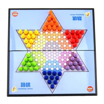 Chess board set with magnetic jump