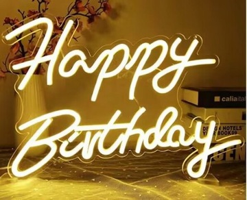 Neon Happy Birthday Spersonalizowany LED Dla