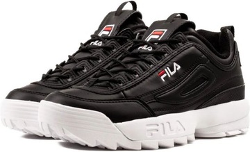 BUTY MĘSKIE FILA DISRUPTOR LOW CZARNE SNEAKERSY SPORTOWE R.44