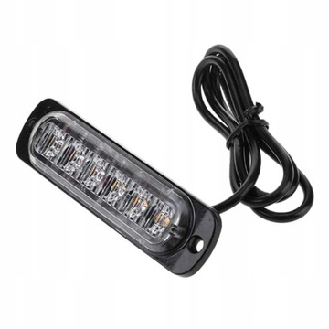 4SZT LAMPY OSTRZEGAWCZE 6 LED WODOODPORNY STROBOSKOP POMOC LAWETA DC 12-24V