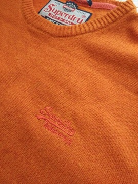 męski sweter wełniany pomarańczowy superdry M
