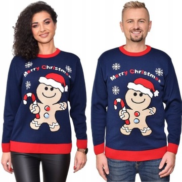SWETER ŚWIĄTECZNY PIERNIKOWY LUDZIK ZESTAW SWETRÓW