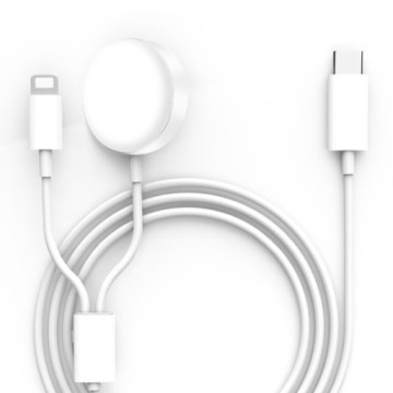 Индуктивное зарядное устройство Быстрый кабель для Apple Watch iPhone USB-C 2в1