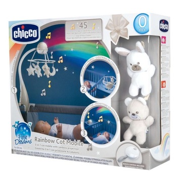 CHICCO FD KARUZELA RAINBOW 3W1 BEŻOWA Pozytywka Projektor 45 min muzyki