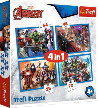 TREFL PUZZLE NIEUSTRASZENI AVENGERSI MARVEL 4w1