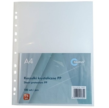 Mocne Koszulki A4 krystaliczne 75mic 100 sztuk A4