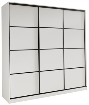Szafa przesuwna z szufladami 200 cm biała mat LOFT