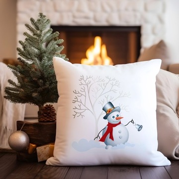 ДЕКОРАТИВНАЯ НАВУШКА 40х40 РОЖДЕСТВЕНСКИЙ СНЕГОВИК