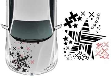 Samolepka Grafika na auto Masku Motiv Maskáčový Hvězda Hvězdy Stars 91x86