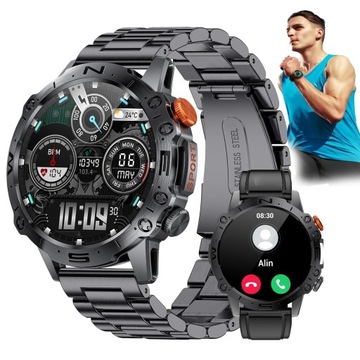 SMARTWATCH OKRĄGŁY EKRAN DOTYKOWY WOJSKOWY SMARTWATCH DO UŻYTKU NA ZEWNĄTRZ