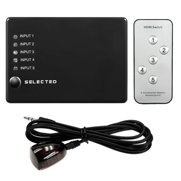 Przełącznik Switch HDMI 5x1 + pilot IR ROZGAŁĘŹNIK switcher obrazu