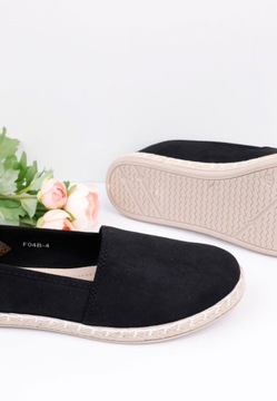ЖЕНСКИЕ ЧЕРНЫЕ СЛИПОНЫ ESPARDYLES УДОБНЫЕ КРОССОВКИ НА ПЛОСКОЙ ПЛОСКОЙ ПЛОСКОСТИ