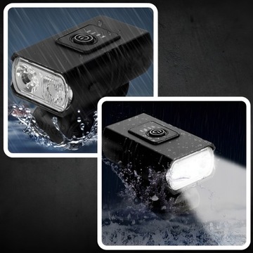 СВЕТОДИОДНАЯ ВЕЛОСИПЕДНАЯ ЛАМПА ДЛЯ ВЕЛОСИПЕДА, РУЛЬ, АККУМУЛЯТОРНАЯ, МОЩНАЯ, USB + ЗАДНЯЯ