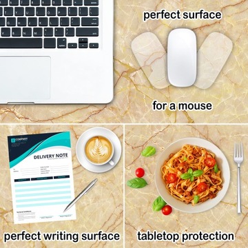 Защитная подставка для стола 120х60 золотой мрамор